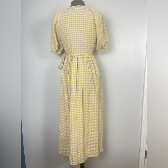 Topshop Seersucker Check Wrap Dress in Lime and Lilac-Multi size 6 - Picture 7 of 10